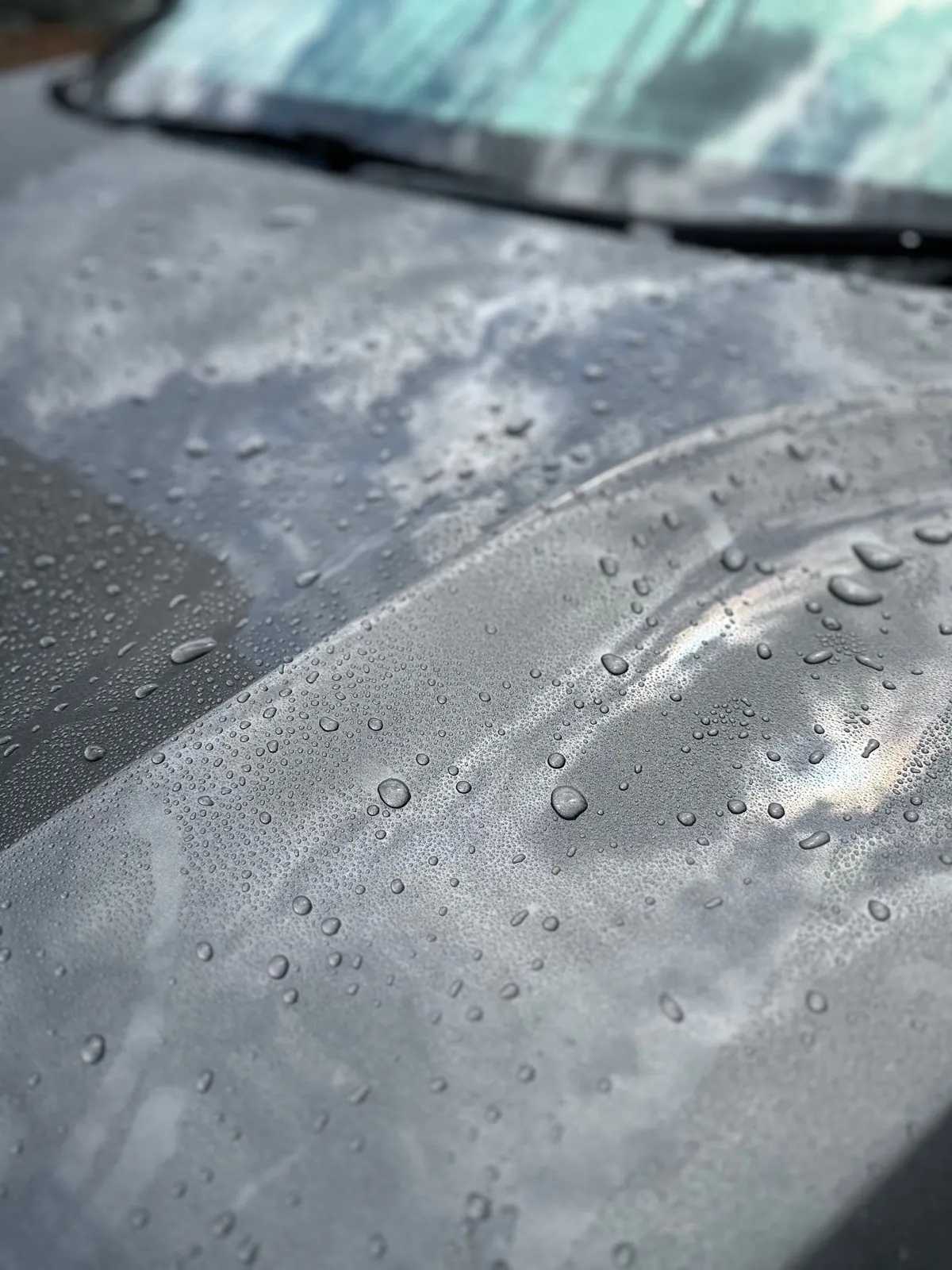 Water beading on ceramic coated paintwork
